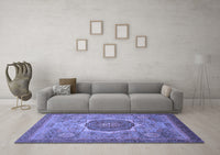 Machine Washable Oriental Blue Modern Rug, wshabs1470blu