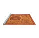 Sideview of Machine Washable Oriental Orange Modern Area Rugs, wshabs1470org