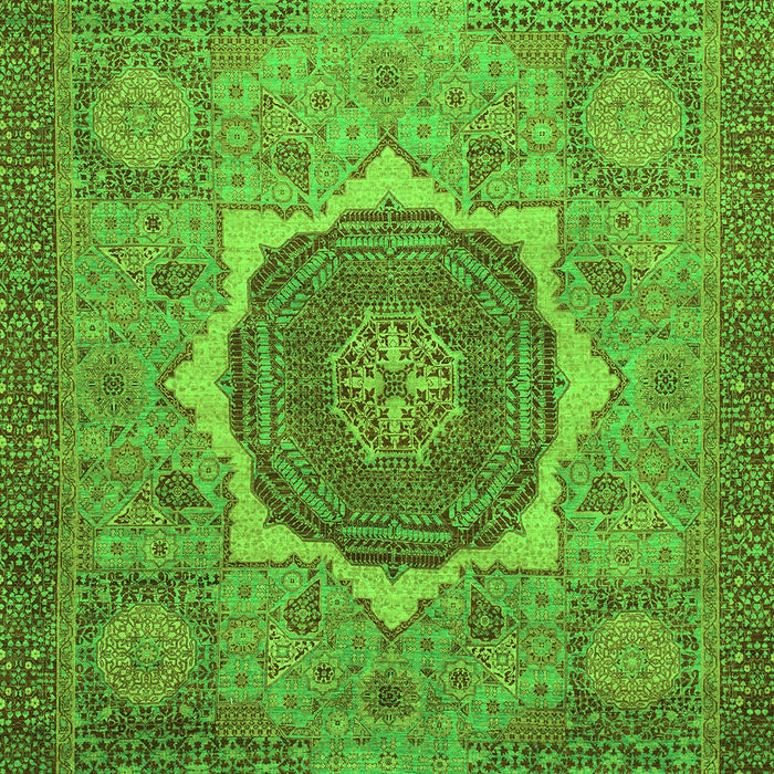 Machine Washable Oriental Green Modern Area Rugs, wshabs1470grn