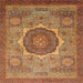 Square Abstract Brown Oriental Rug, abs1470