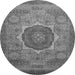 Round Machine Washable Oriental Gray Modern Rug, wshabs1470gry