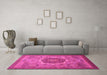 Machine Washable Oriental Pink Modern Rug in a Living Room, wshabs1470pnk