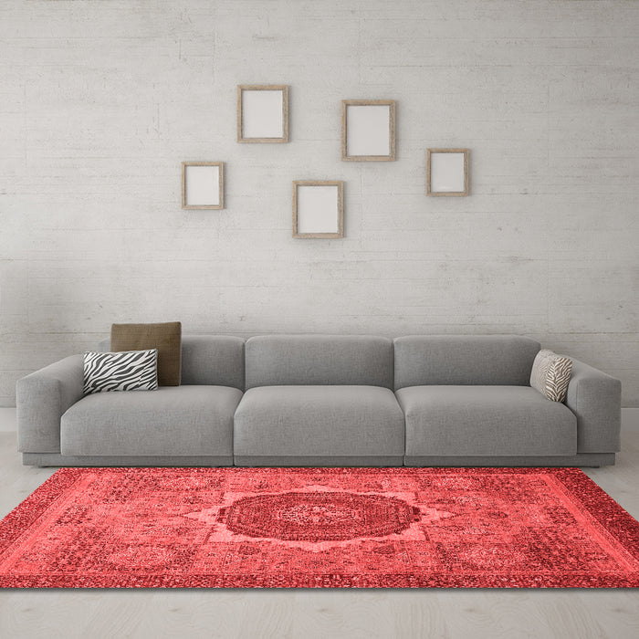 Modern Red Washable Rugs
