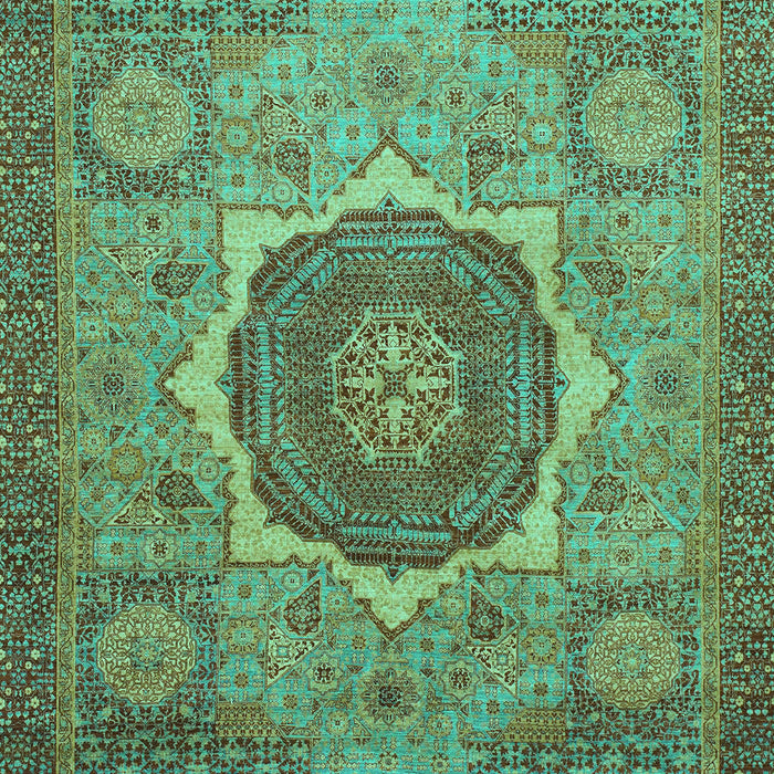 Machine Washable Oriental Turquoise Modern Area Rugs, wshabs1470turq