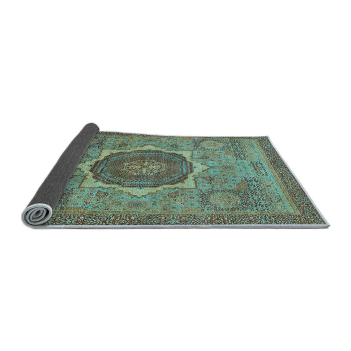 Sideview of Oriental Light Blue Modern Rug, abs1470lblu