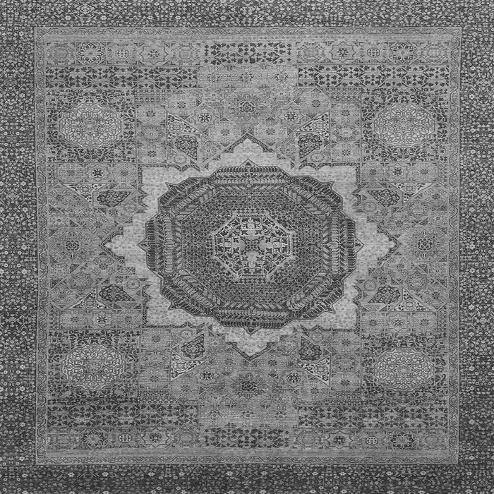 Square Machine Washable Oriental Gray Modern Rug, wshabs1470gry