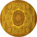 Round Oriental Yellow Modern Rug, abs1470yw