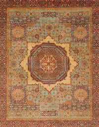 Machine Washable Abstract Peru Brown Rug, wshabs1470