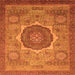 Square Machine Washable Oriental Orange Modern Area Rugs, wshabs1470org