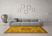 Machine Washable Oriental Yellow Modern Rug in a Living Room, wshabs1470yw