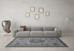 Machine Washable Oriental Gray Modern Rug in a Living Room,, wshabs1470gry