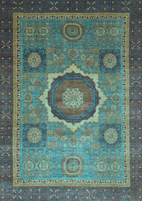 Oriental Light Blue Modern Rug, abs1471lblu