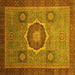 Square Oriental Yellow Modern Rug, abs1471yw