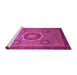 Sideview of Machine Washable Oriental Pink Modern Rug, wshabs1471pnk