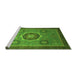 Sideview of Machine Washable Oriental Green Modern Area Rugs, wshabs1471grn