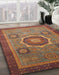 Machine Washable Abstract Fire Brick Red Rug in a Family Room, wshabs1471