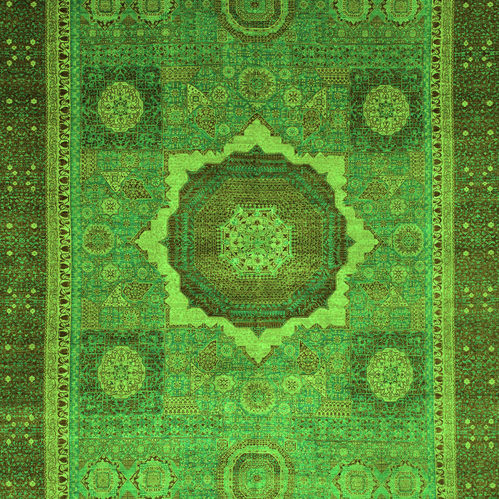 Machine Washable Oriental Green Modern Area Rugs, wshabs1471grn
