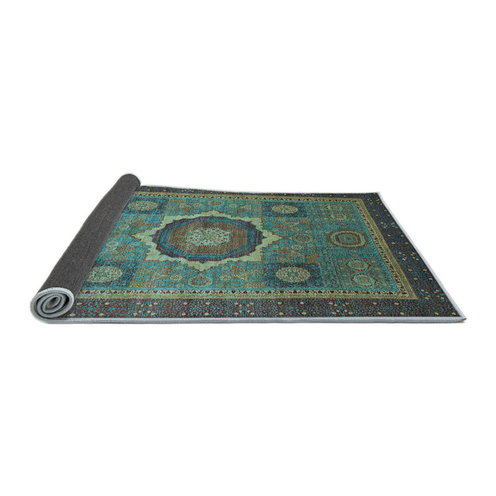 Sideview of Oriental Light Blue Modern Rug, abs1471lblu