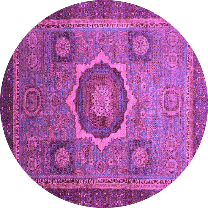 Round Oriental Purple Modern Rug, abs1471pur