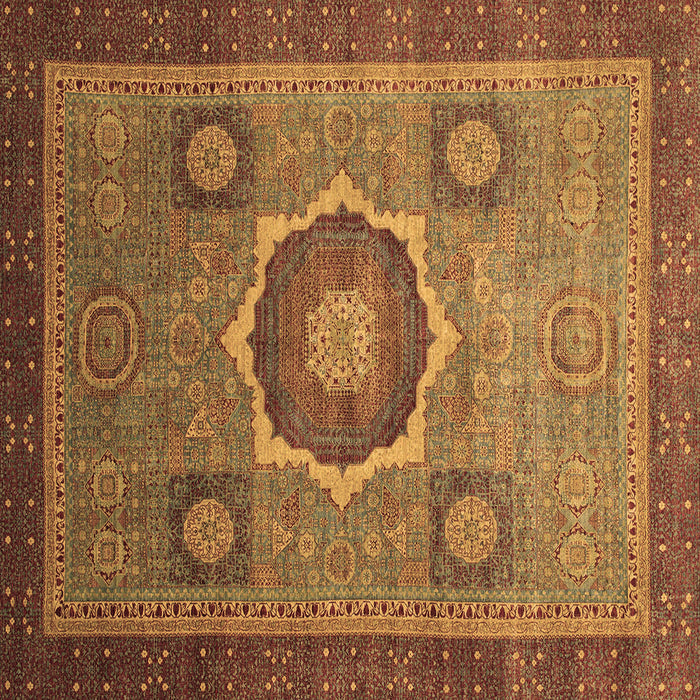 Square Oriental Brown Modern Rug, abs1471brn