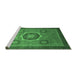 Sideview of Machine Washable Oriental Emerald Green Modern Area Rugs, wshabs1471emgrn