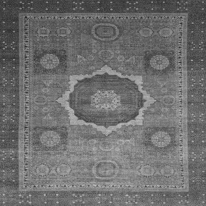 Square Machine Washable Oriental Gray Modern Rug, wshabs1471gry