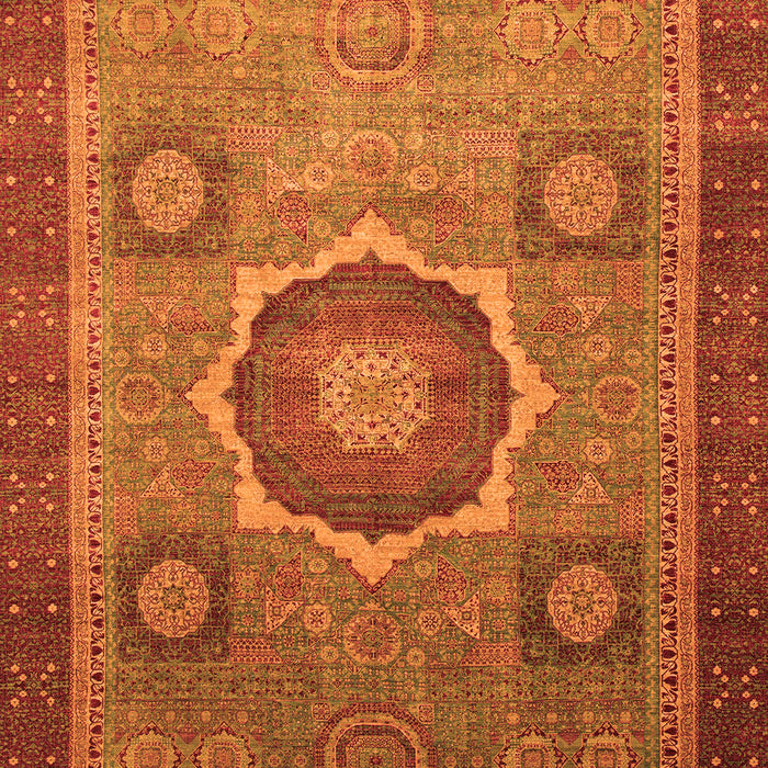 Machine Washable Oriental Orange Modern Area Rugs, wshabs1471org