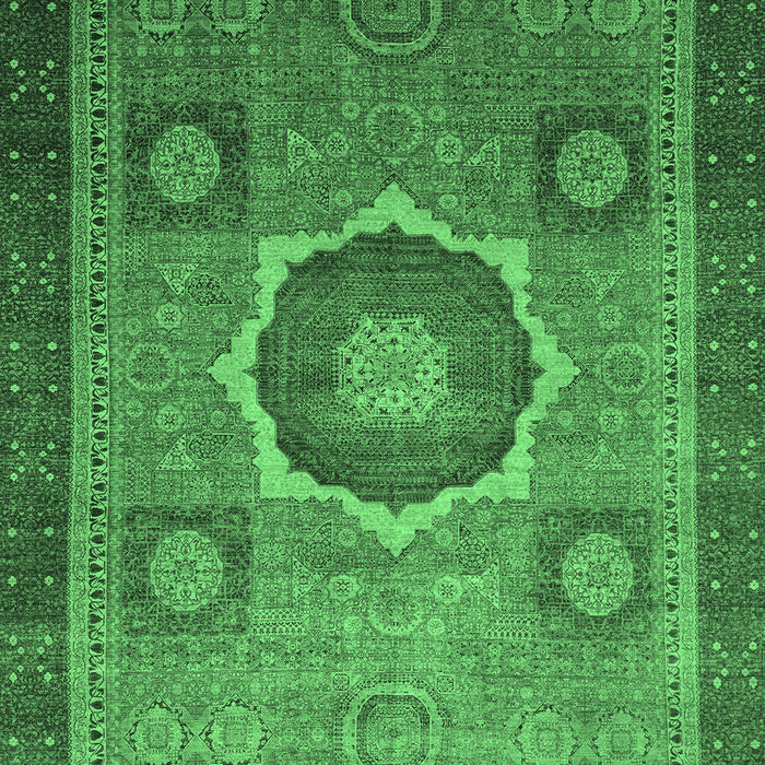Machine Washable Oriental Emerald Green Modern Area Rugs, wshabs1471emgrn
