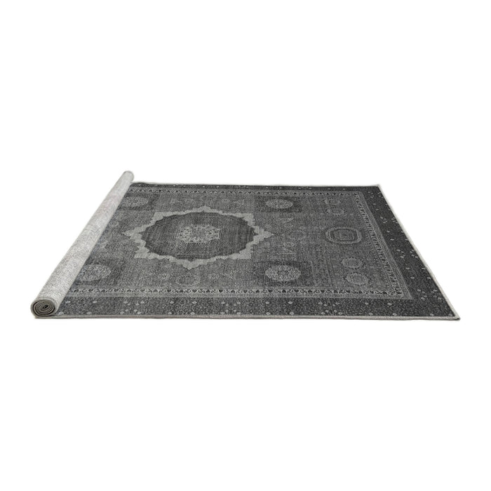 Sideview of Machine Washable Oriental Gray Modern Rug, wshabs1471gry