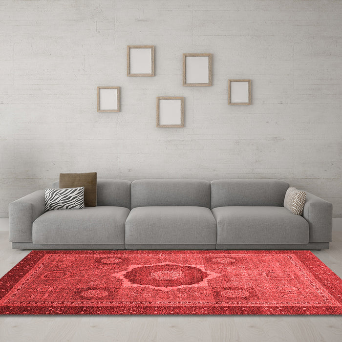 Modern Red Washable Rugs