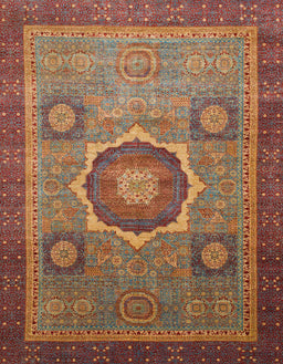 Abstract Fire Brick Red Oriental Rug, abs1471
