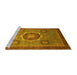 Sideview of Machine Washable Oriental Yellow Modern Rug, wshabs1471yw