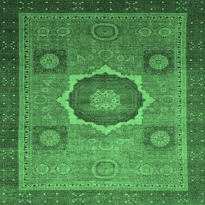 Square Oriental Emerald Green Modern Rug, abs1471emgrn