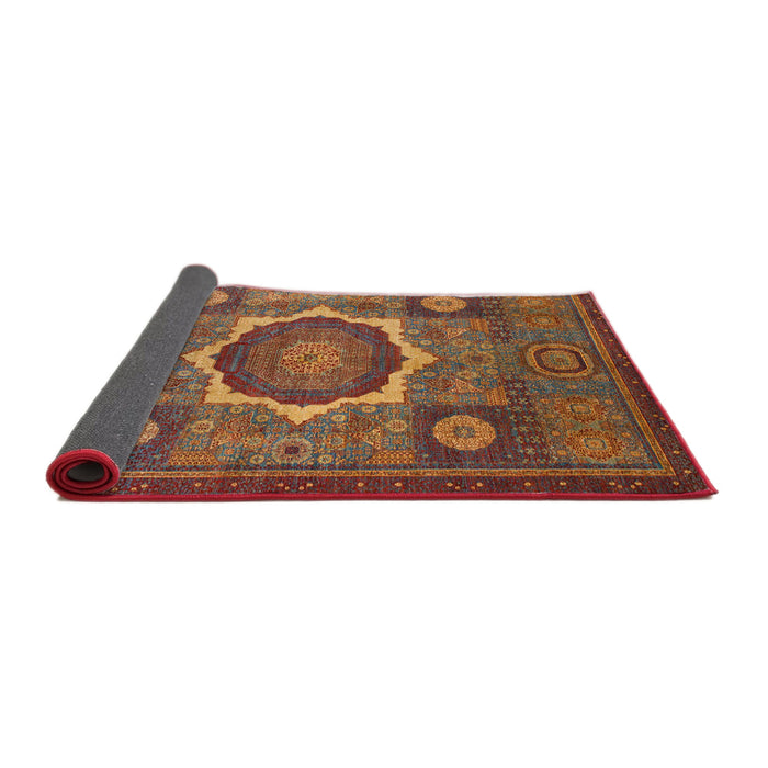 Sideview of Abstract Fire Brick Red Oriental Rug, abs1472