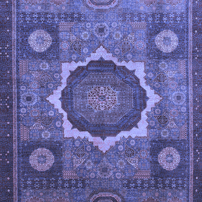 Machine Washable Oriental Blue Modern Rug, wshabs1472blu