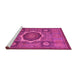 Sideview of Machine Washable Oriental Pink Modern Rug, wshabs1472pnk