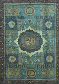 Oriental Light Blue Modern Rug, abs1472lblu