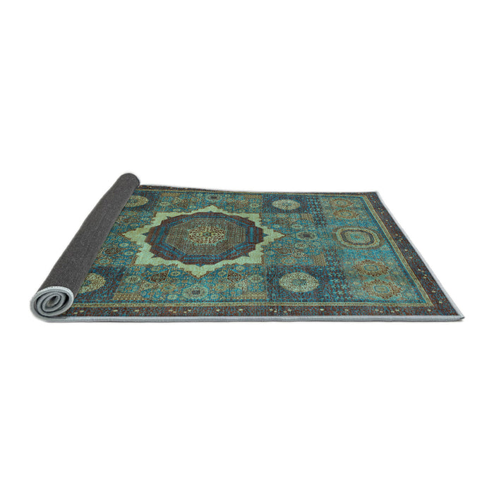 Sideview of Oriental Light Blue Modern Rug, abs1472lblu