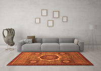 Machine Washable Oriental Orange Modern Rug, wshabs1472org