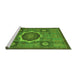 Sideview of Machine Washable Oriental Green Modern Area Rugs, wshabs1472grn