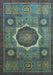 Machine Washable Oriental Light Blue Modern Rug, wshabs1472lblu