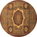 Round Oriental Brown Modern Rug, abs1472brn