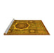 Sideview of Machine Washable Oriental Yellow Modern Rug, wshabs1472yw