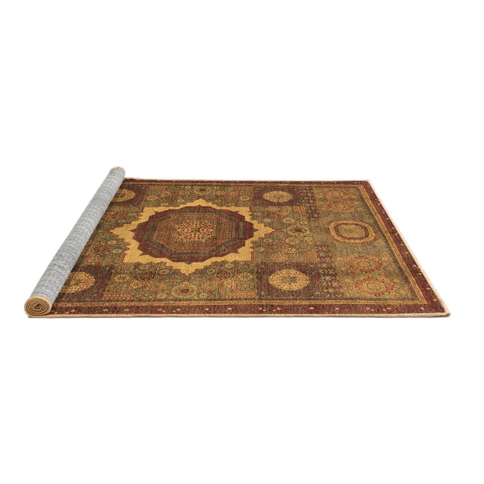 Sideview of Machine Washable Oriental Brown Modern Rug, wshabs1472brn