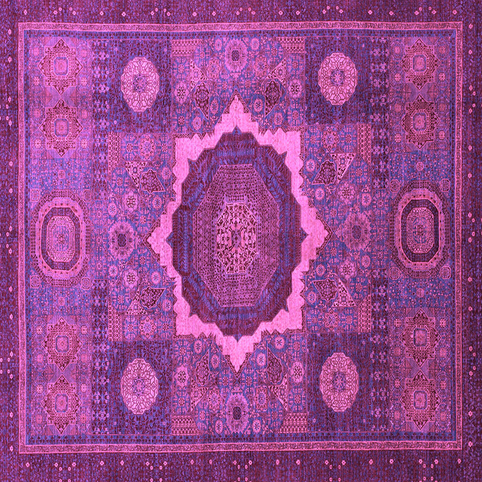 Square Machine Washable Oriental Purple Modern Area Rugs, wshabs1472pur