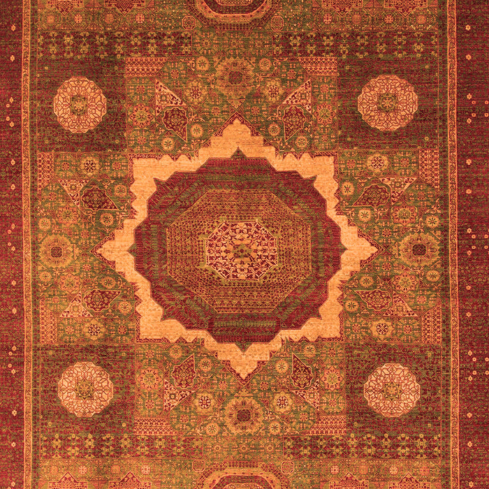Machine Washable Oriental Orange Modern Area Rugs, wshabs1472org