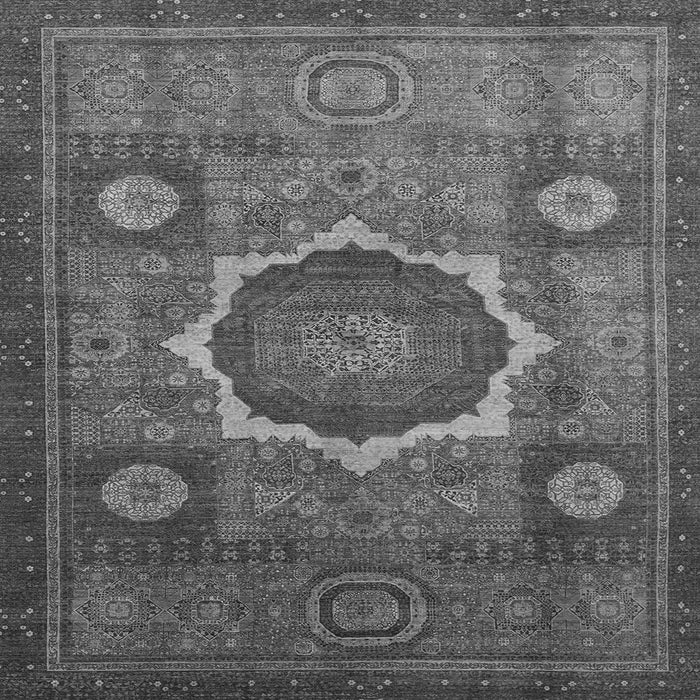 Square Machine Washable Oriental Gray Modern Rug, wshabs1472gry