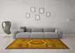 Machine Washable Oriental Yellow Modern Rug in a Living Room, wshabs1473yw