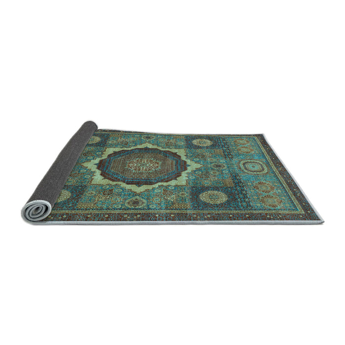 Sideview of Oriental Light Blue Modern Rug, abs1473lblu