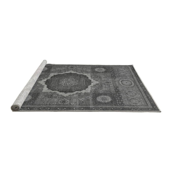 Sideview of Machine Washable Oriental Gray Modern Rug, wshabs1473gry